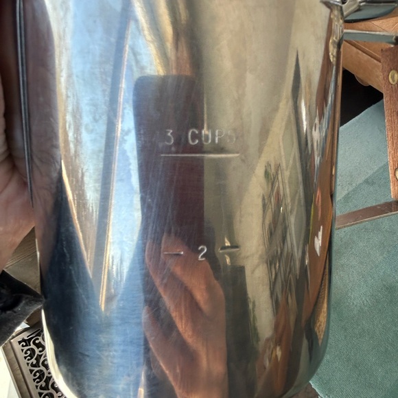 Small Vintage Stainless Steel Coffee Pot with Wooden Handle - 3 cup - Picture 6 of 8